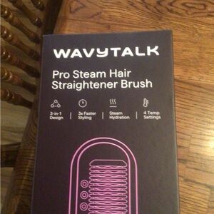 Wavytalk Steam Hair Straightener Brush - white/Black